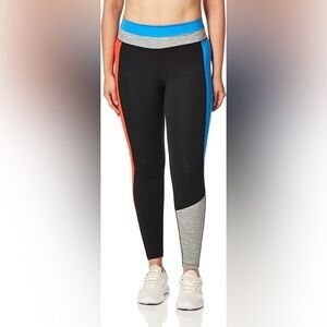 Nike Black and Blue Leggings with Dynamic Color-Block Design